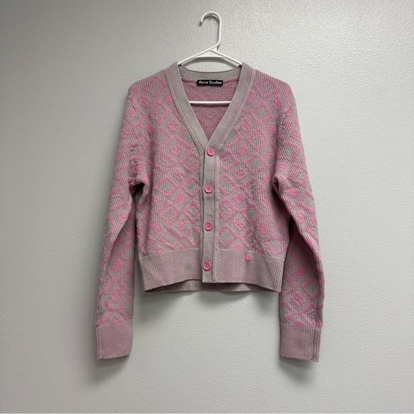 Face Tiles wool and cotton cardigan - Picture 5 of 6